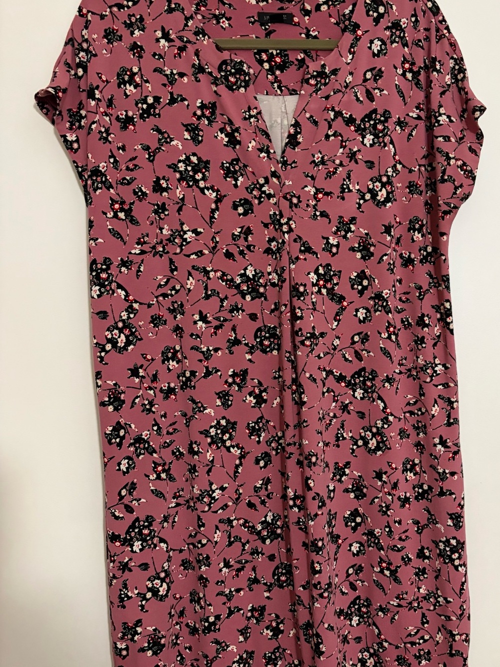 J. Jill Mauve Pink Floral Split-Neck Tunic